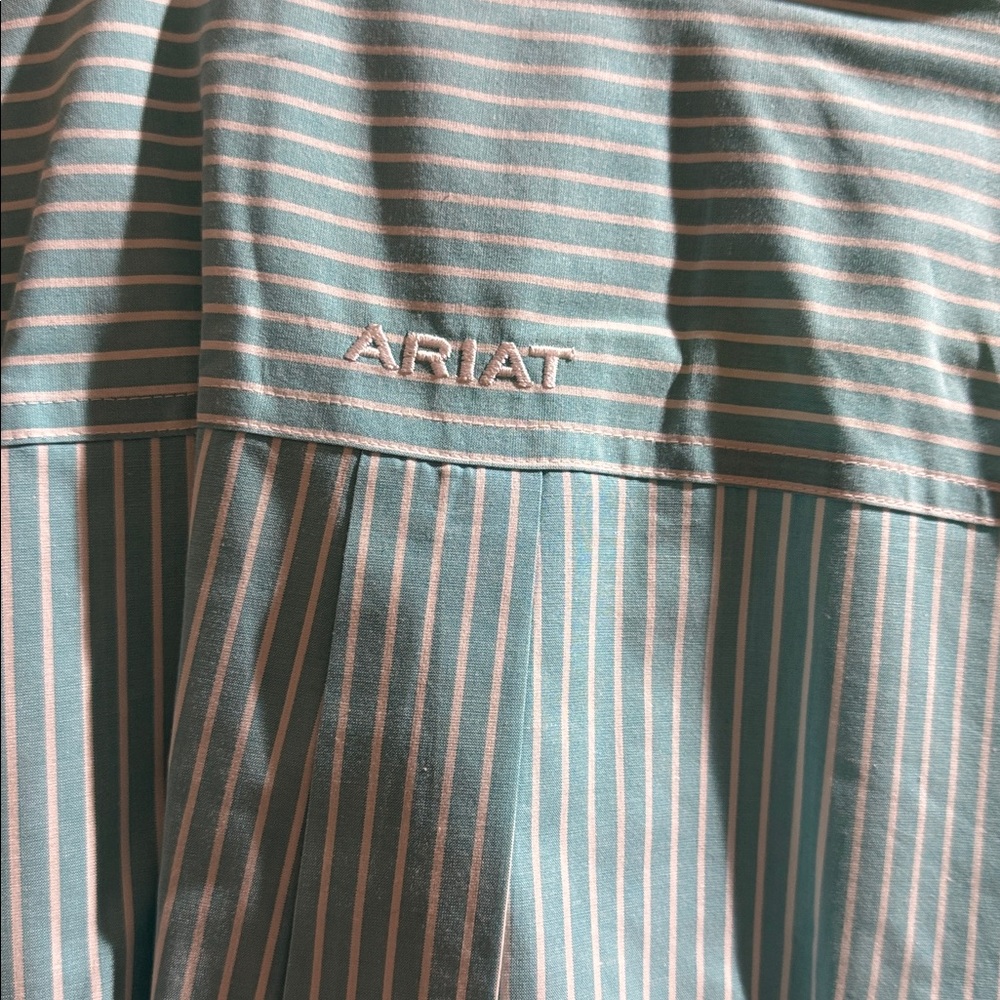 Ariat Teal Striped Button Down Shirt - Picture 5 of 5